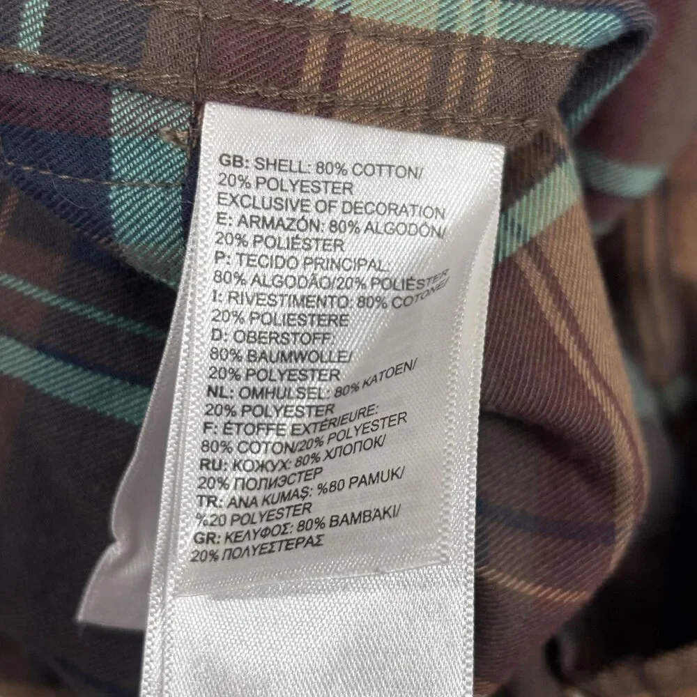The North Face Shirt Men's Large Brown Plaid Button Up Outdoor Hiking Casual
